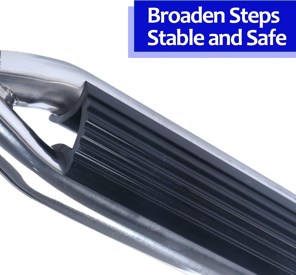 Stainless Steel 3 Step Telescoping Pontoon Boat Ladder with Retaining Strap, 900 Pound Capacity, Pack of 2 P783866