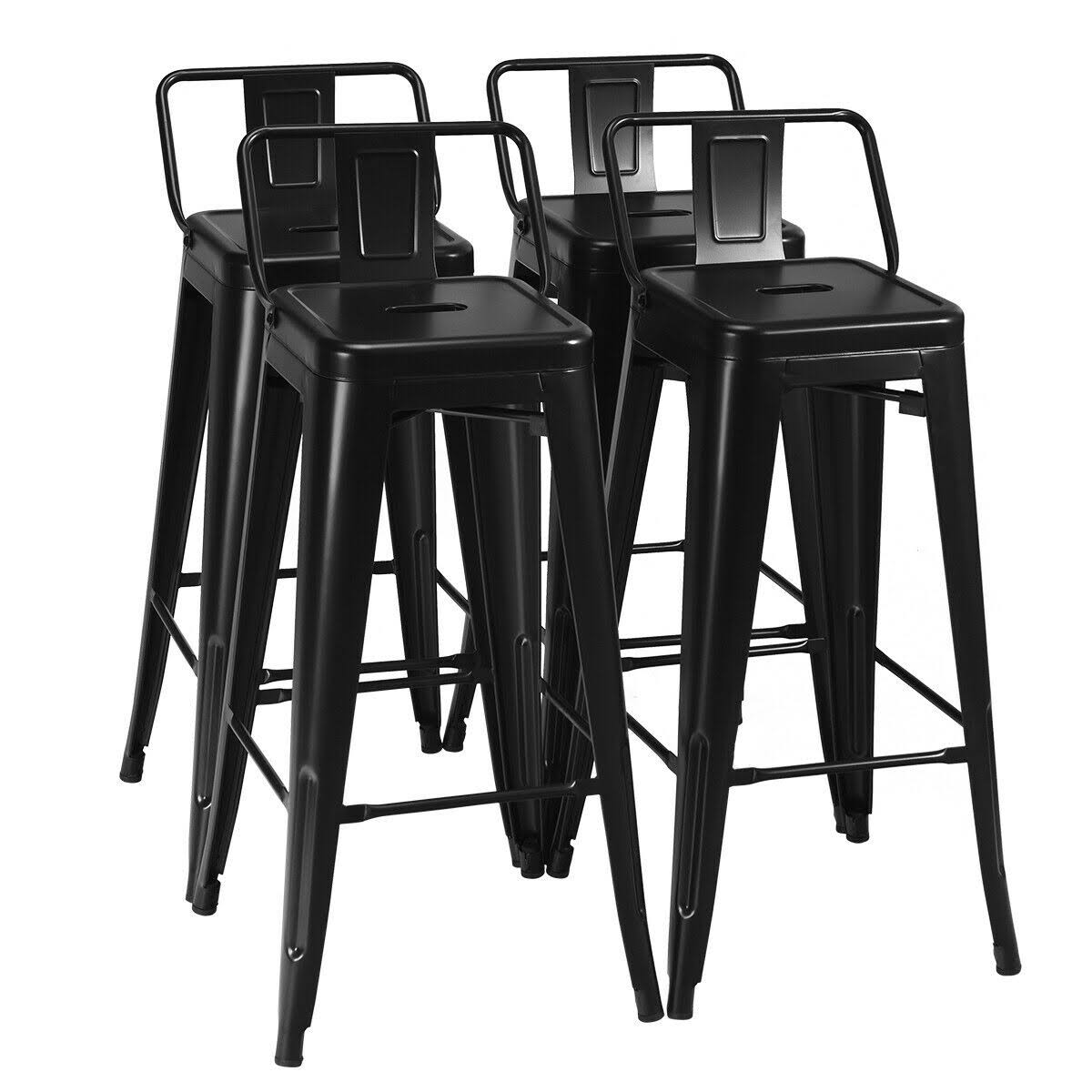 Black Metal Barstools Set of 4 M237978
