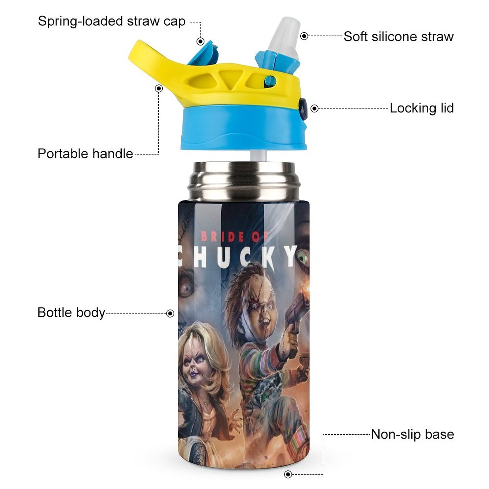 Insulated Stainless Steel Water Bottle With Straw I7053
