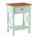 Blue Side Table Cabinet with Drawer and Shelf S9732