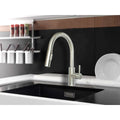 Stainless Steel Kitchen Sink Faucet Single Handle with Pull Down Sprayer Brushed Nickel W132557