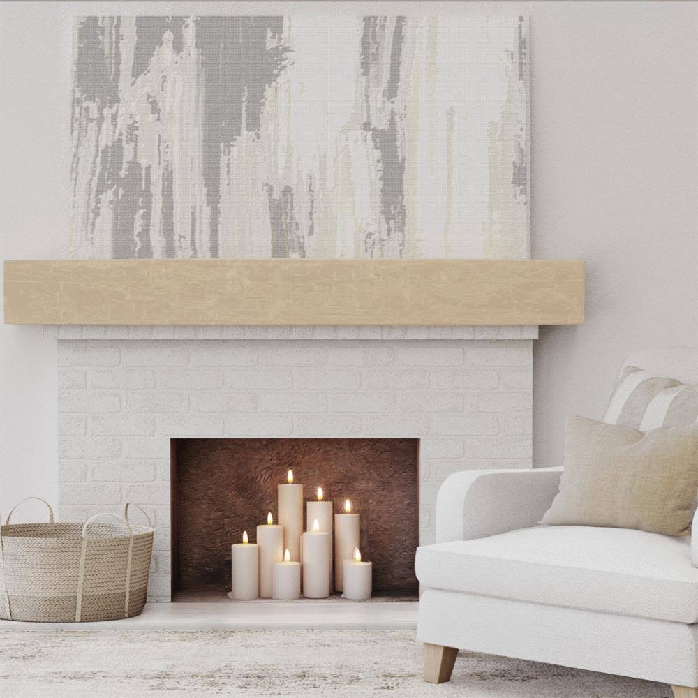 Natural Pine Hand Hewn Fireplace Mantel Y9759