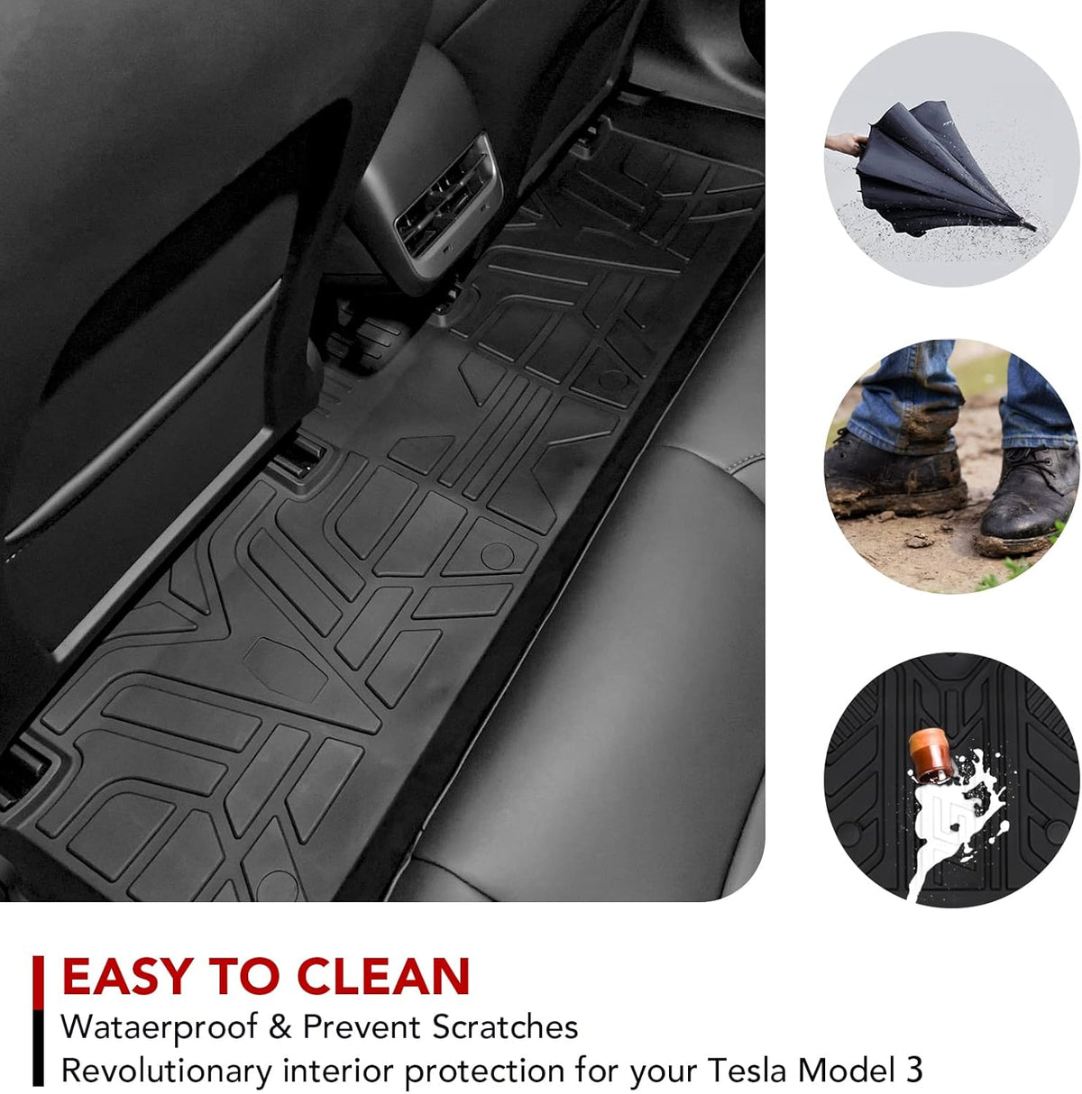 TPE All-Weather Floor Mat Set for Model 3 2021 2022 C285062