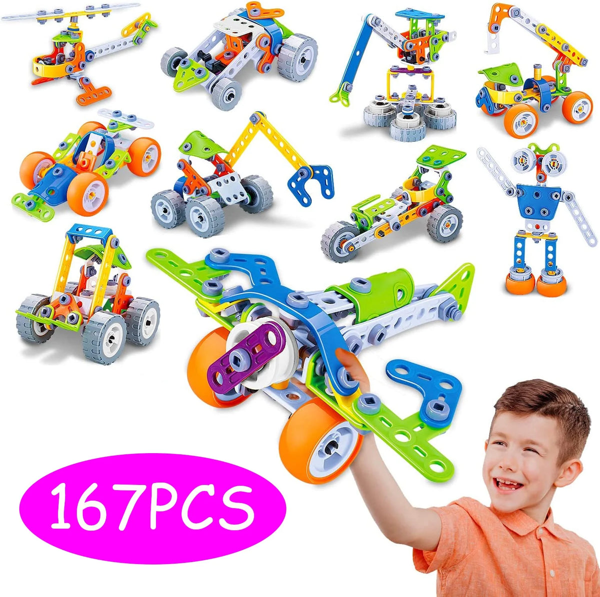 167 Pieces STEM Toy Building Blocks Set U969