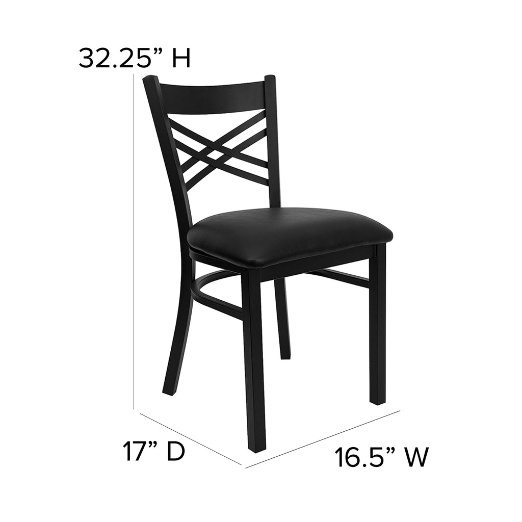 Black Vinyl Seat Metal Restaurant Chair D708