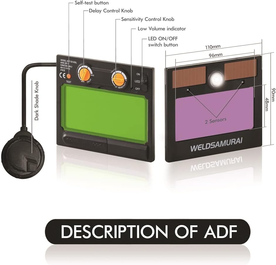 Welding Helmet Auto Darkening Hood Variable Shade 4/9-13 Pack of 2 X87131
