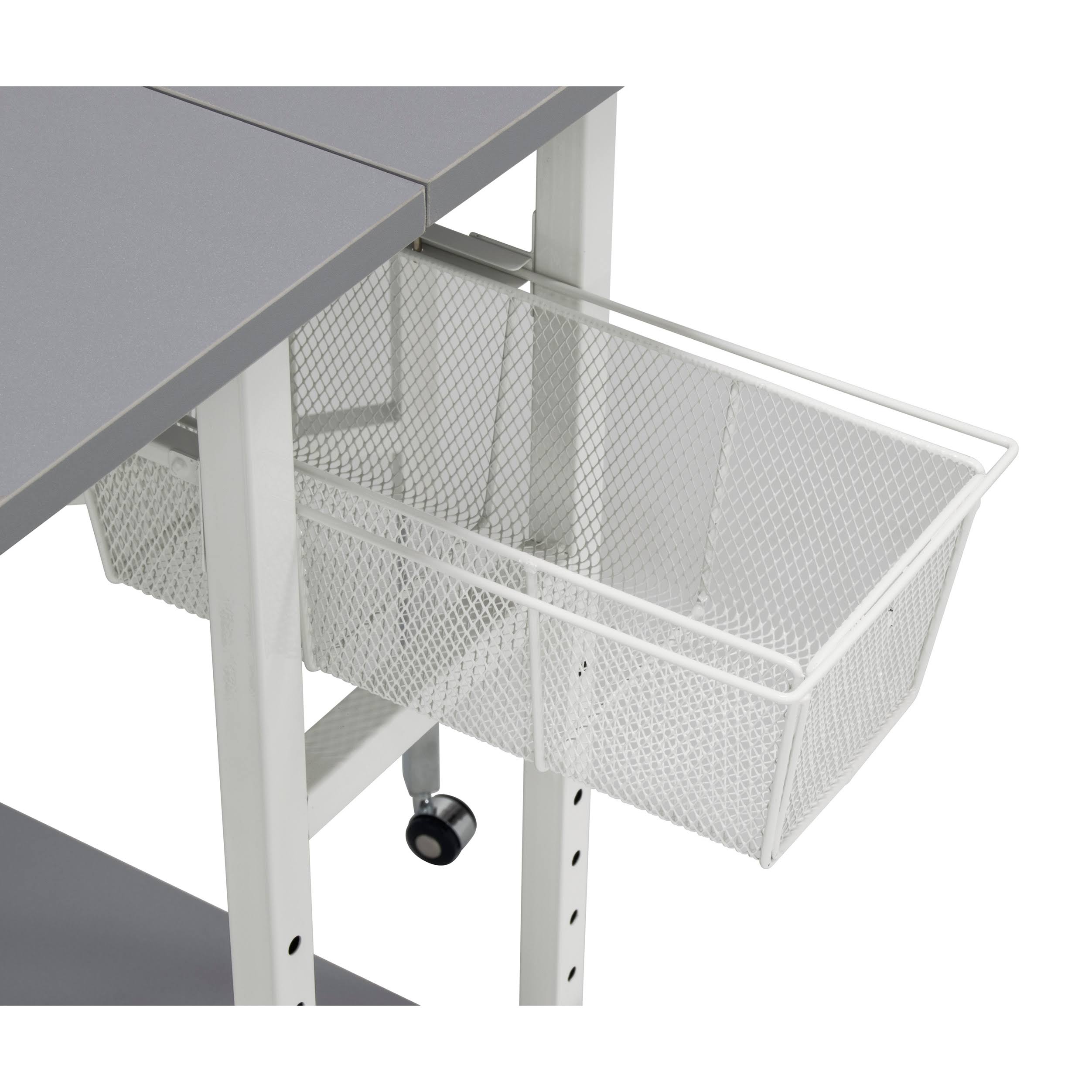 Adjustable Folding Craft Table with Metal Drawers Z8154