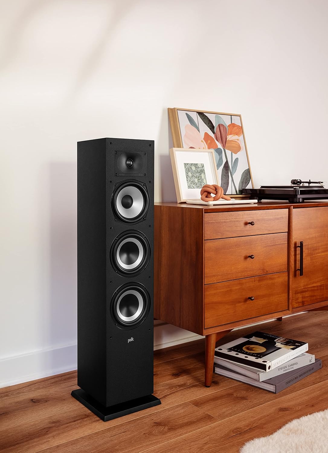 Midnight Black Tower Speaker with 1 Tweeter and 6.5 Woofer V15010