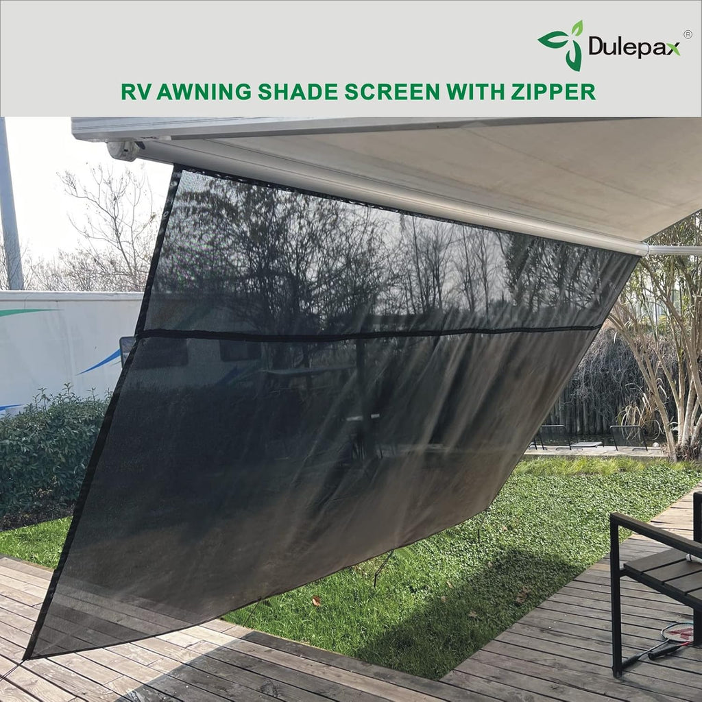 RV Awning Shade Screen with Zipper 8'X12'3'' N1690