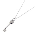 Tiffany Heart Key Diamond Necklace Silver T370