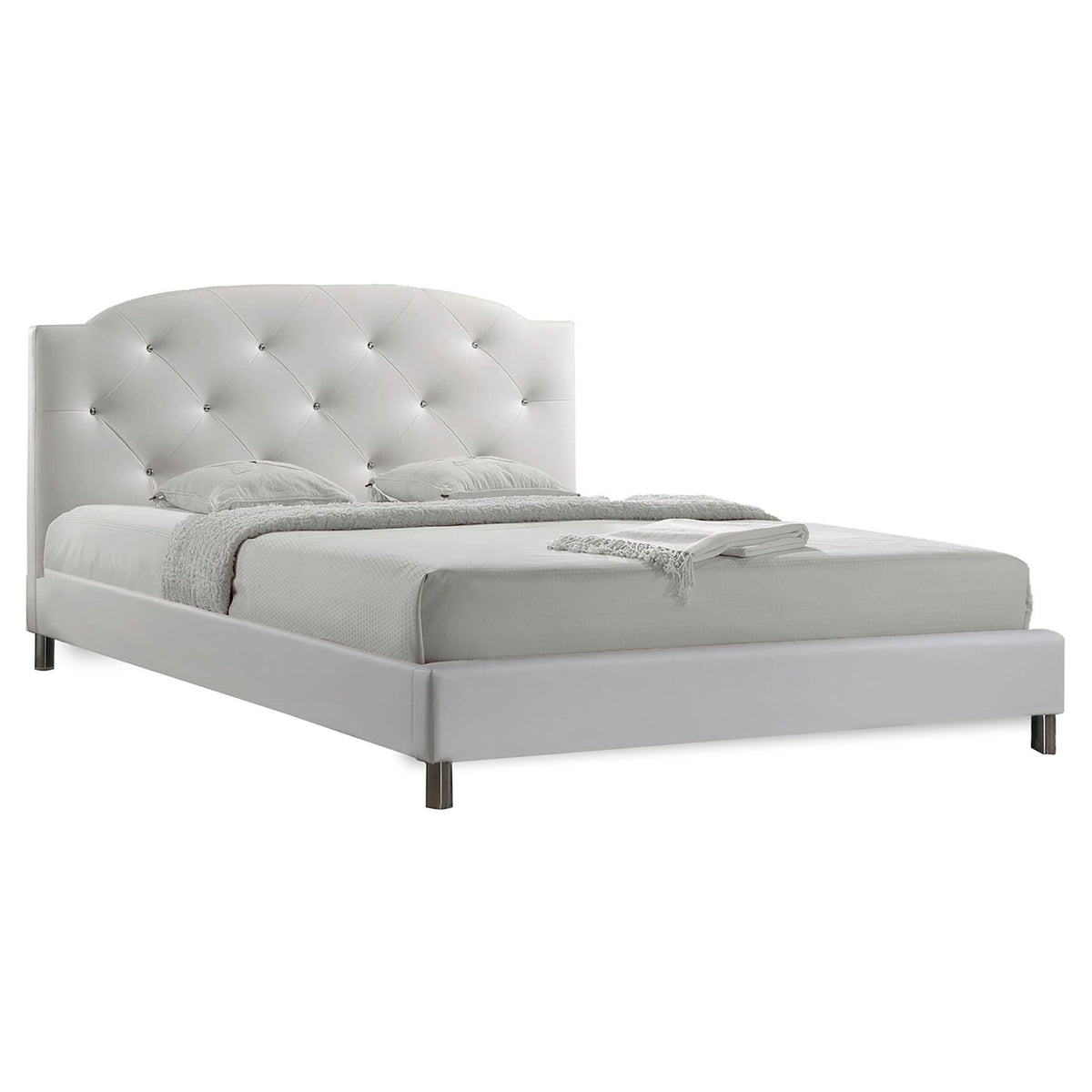 White Full Wood Bed E33401