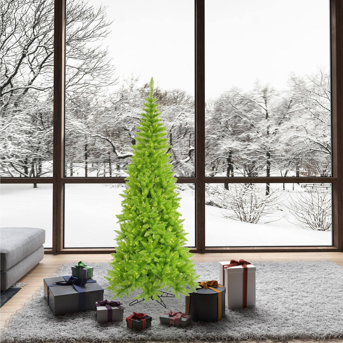 6.5 ft Slim Fir Artificial Tree with 400 Lights V37088