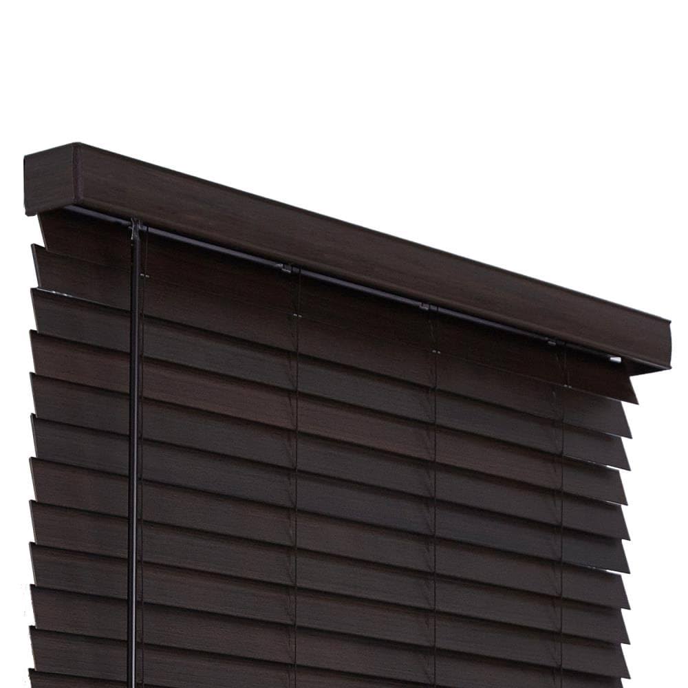 Walnut Faux Wood Room Darkening Horizontal Blinds C789
