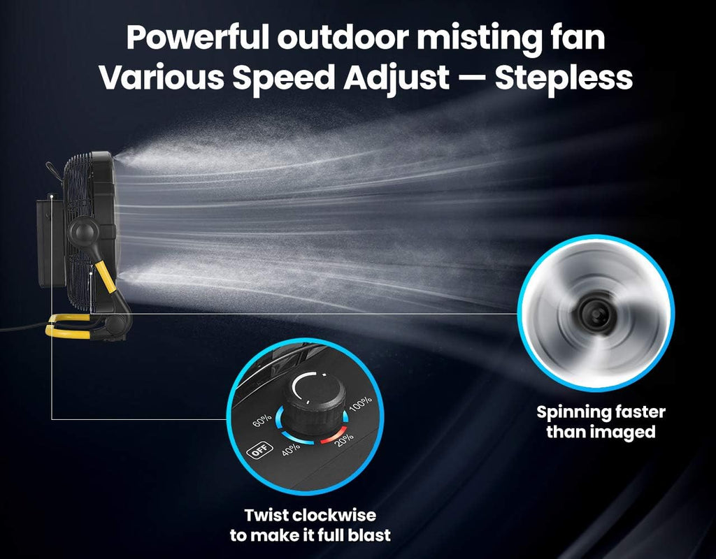 Rechargeable Outdoor Misting Fan with Detachable Battery - 12 inch K53706