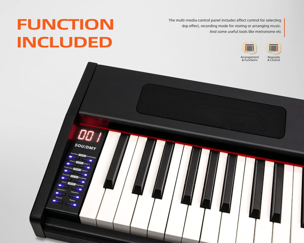 88-Key Semi-Weighted Digital Piano Keyboard with Sustain Pedal and Carry Bag X958
