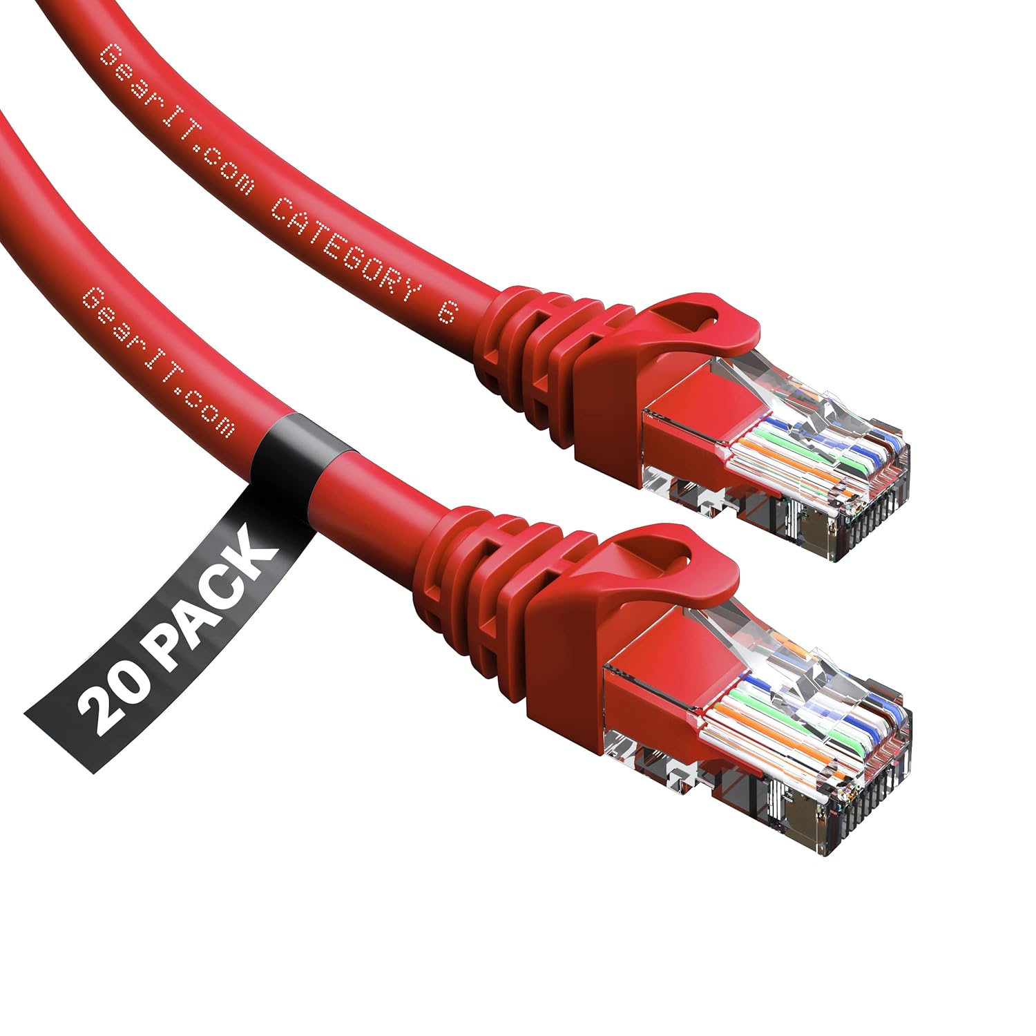 Cat6 Ethernet Cable 1 ft (50-Pack) Red C94593