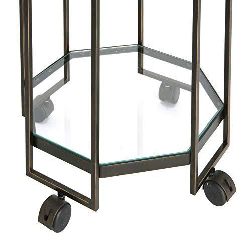 Octagon Black Metal Bar Cart C915