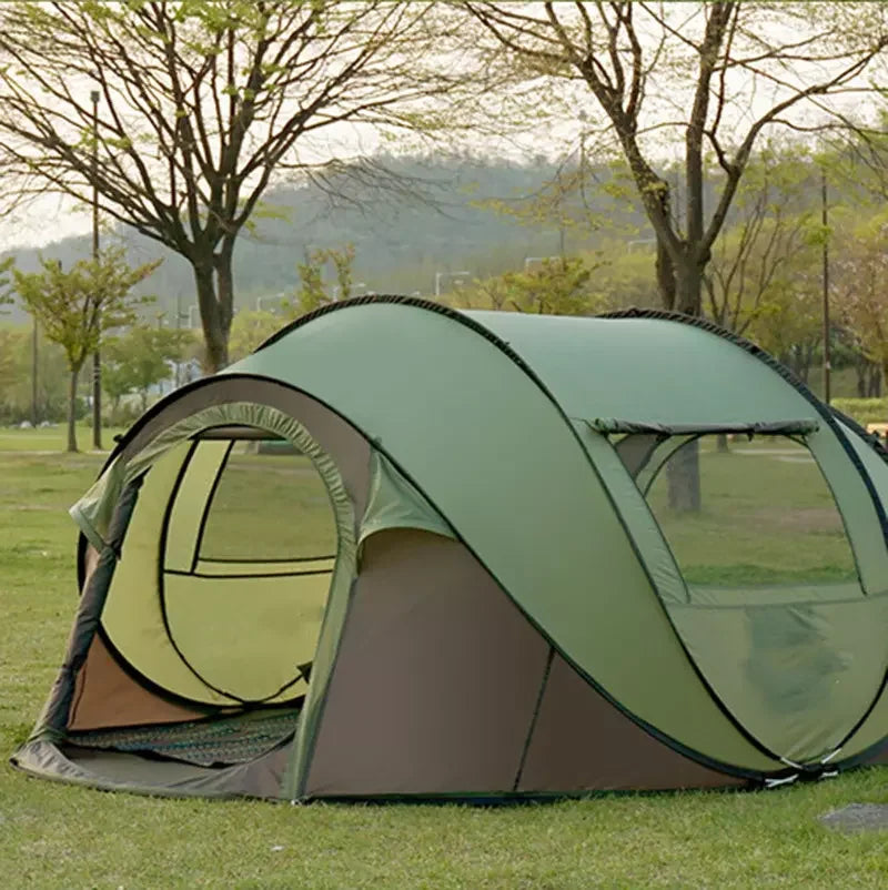 3-4 Person Waterproof Camping Tent, Dark Green T7740