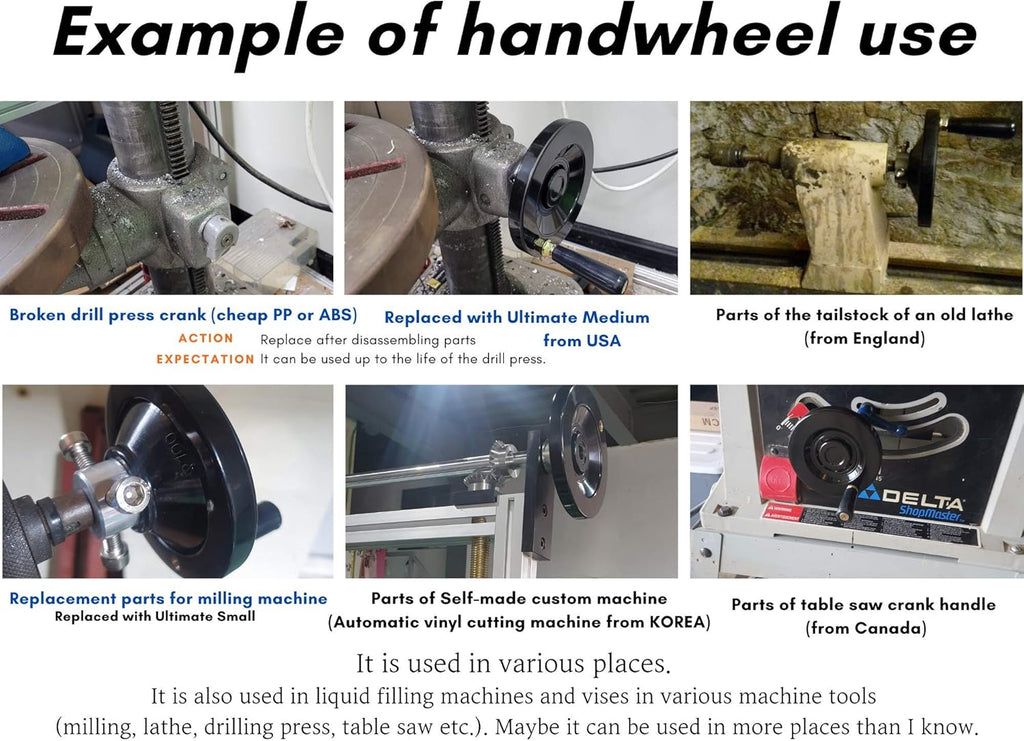 Hand Wheel for 3/4 inch Shaft with Extended Crank Handle E37161