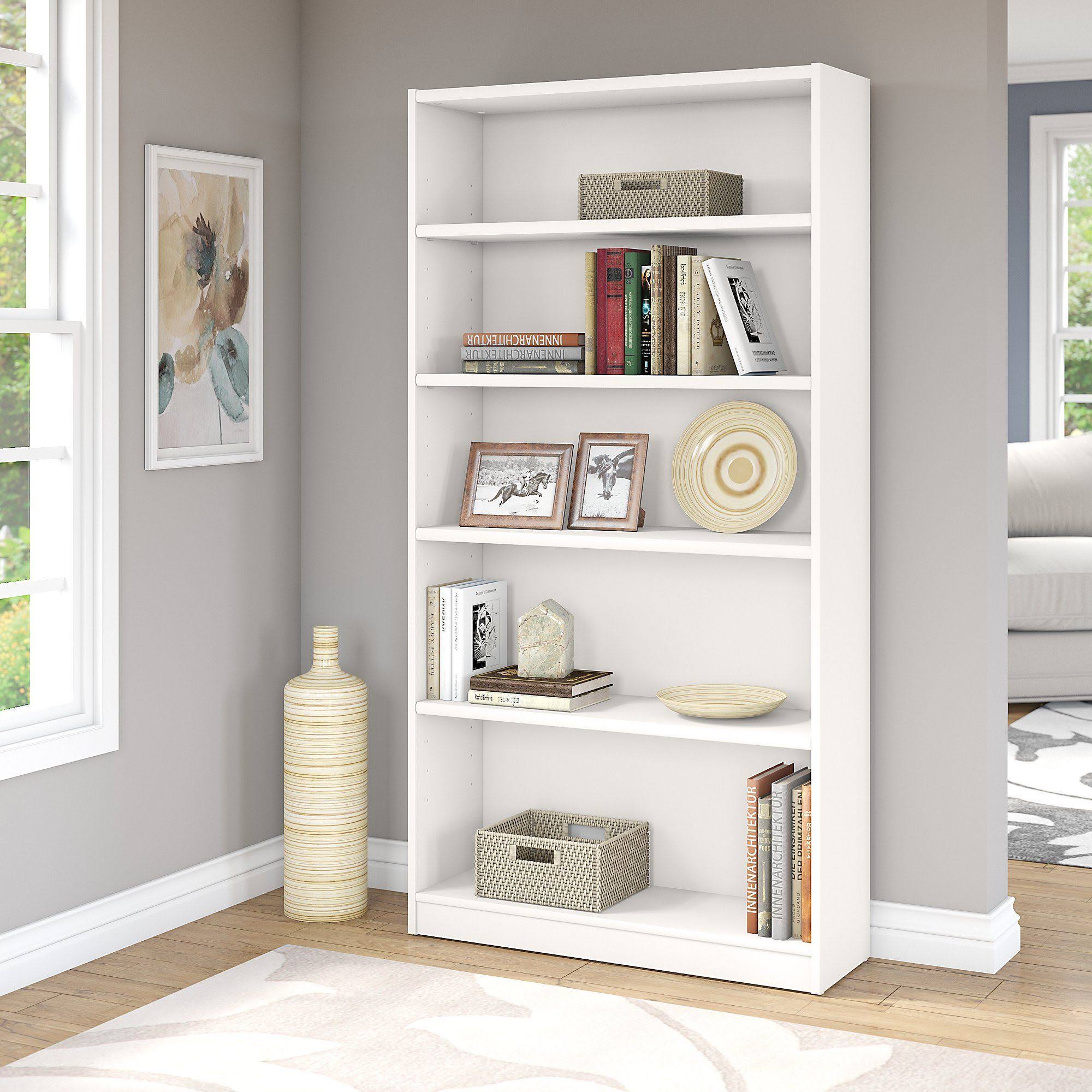 5-Shelf Bookcase, Pure White L91477