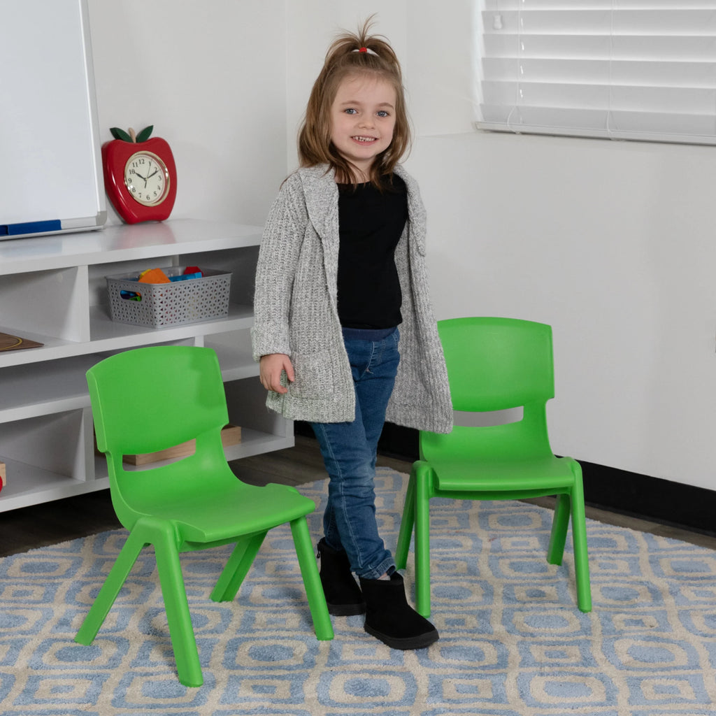 Green Plastic Stacking School Chair (2 Pack) X30848
