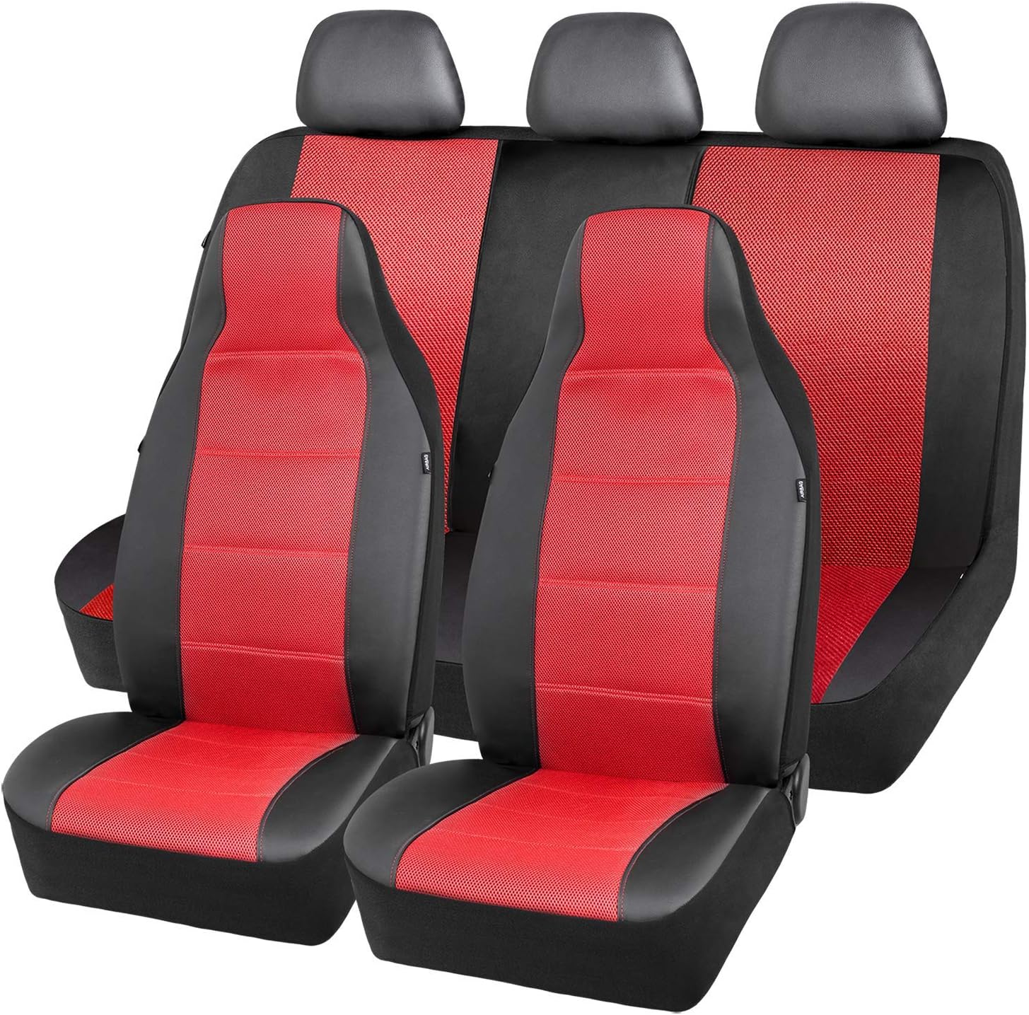 Beige Mesh and Leather Car Seat Cover Pack of 2 F90106