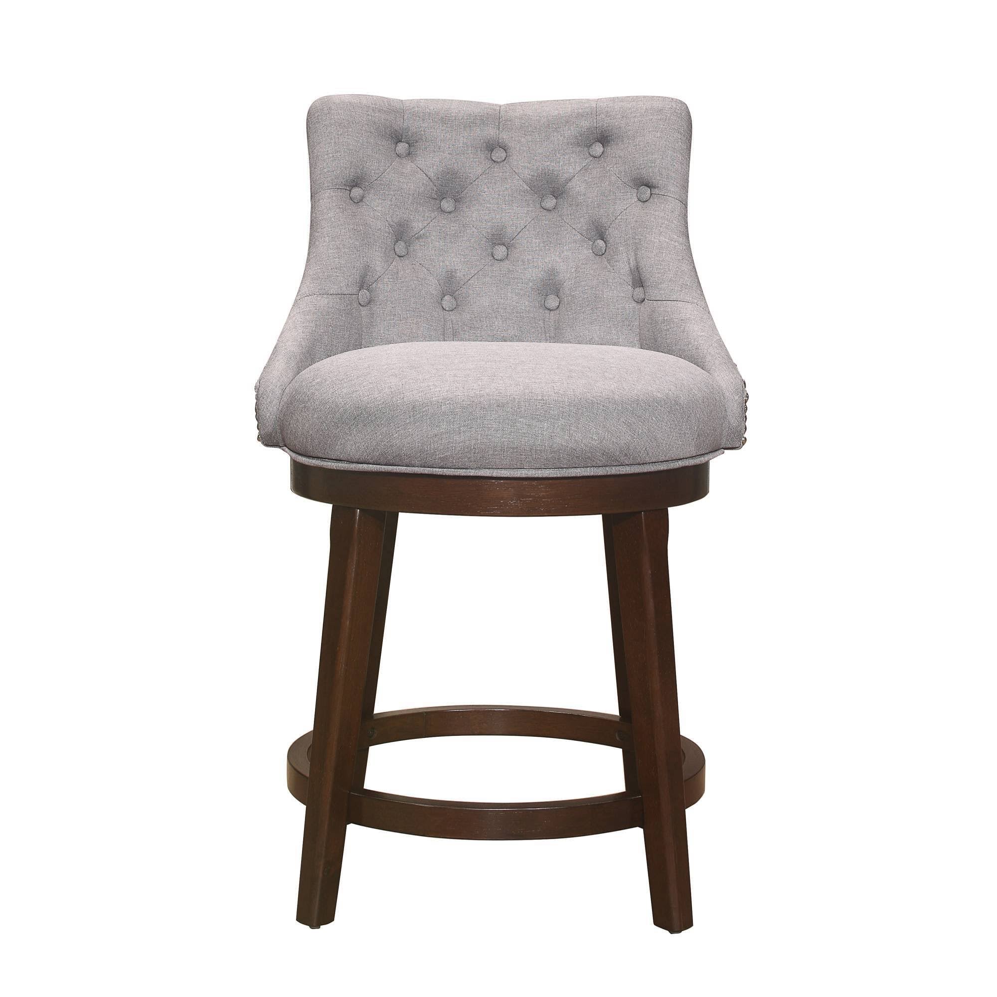 Gray Fabric Swivel Counter Height Stool M1736