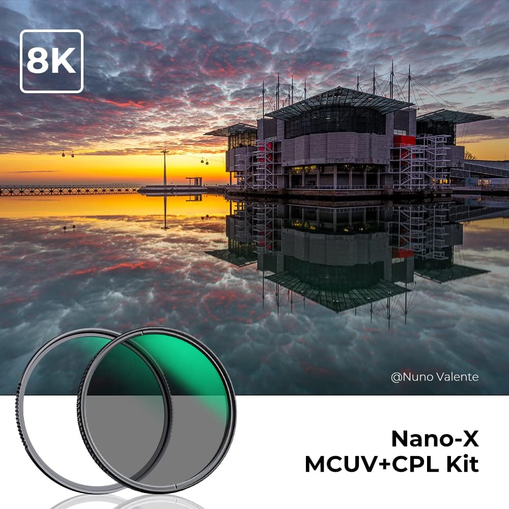 82mm Circular Polarizers Filter & MC UV Protection Filter Kit (2 pcs) with Lens Cap, 28 Multi-Layer Coatings P7950