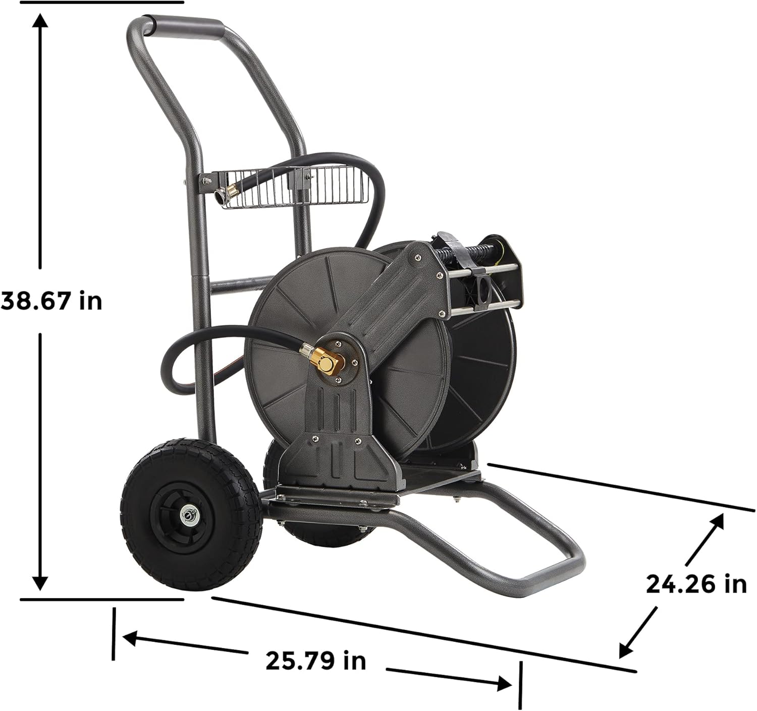 Metal Hose Reel Cart with Crank, 150-Feet 5/8 Hose Capacity M52772