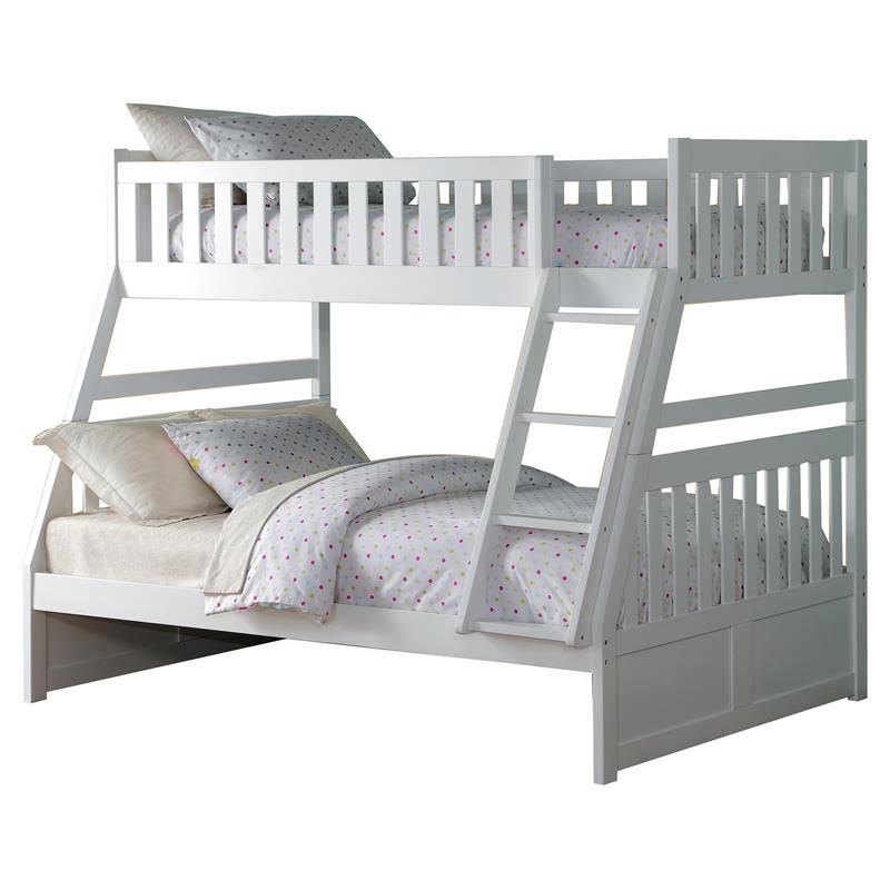 White Twin Over Full Wood Bunk Bed H74575