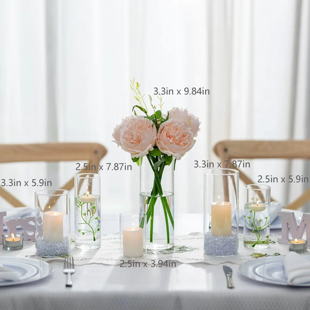 Glass Cylinder Vase Set of 24 P4044