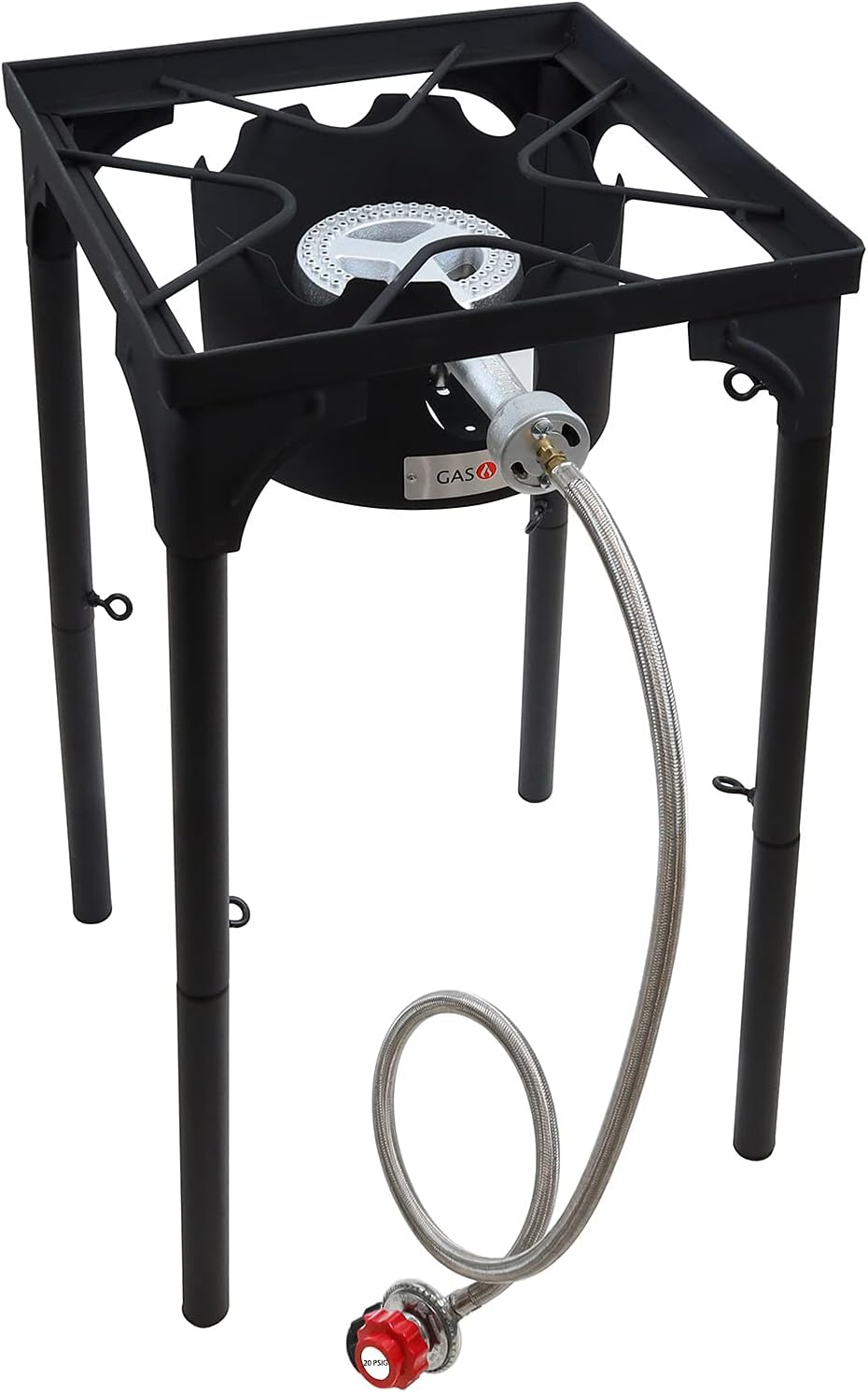 Propane Single Burner Camp Stove with Steel Braided Regulator Q1666