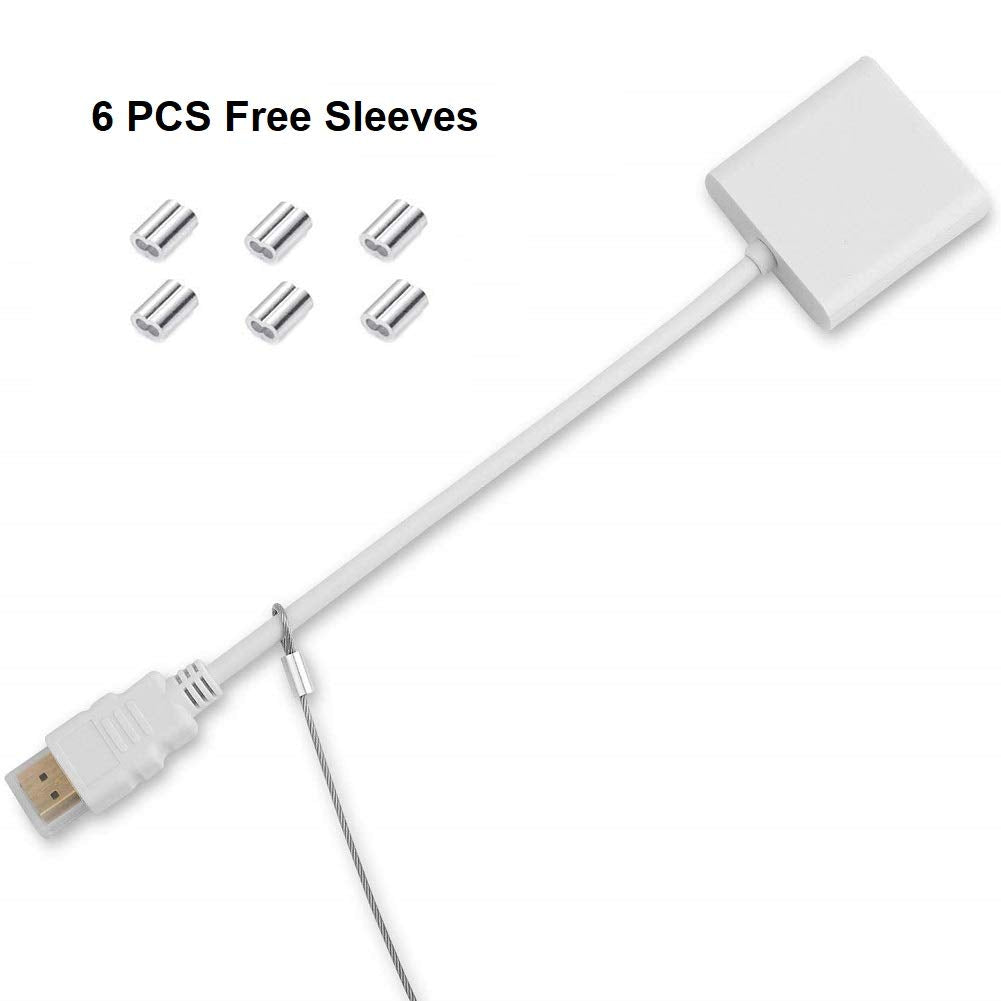 Cable Adapter Tether 20 Pack, 12 inch Universal Adjustable Security Wire Tether with Nylon Coating P573581