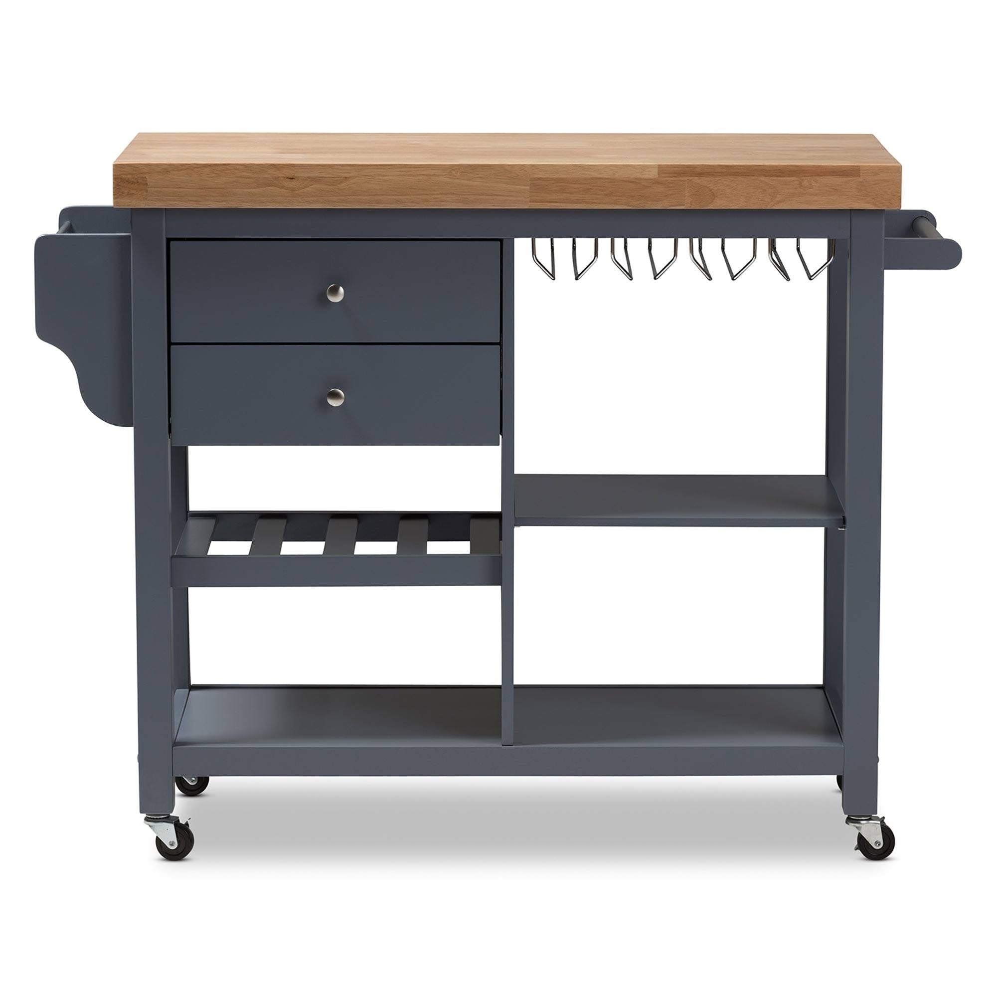 Grey Wood Kitchen Cart U9721