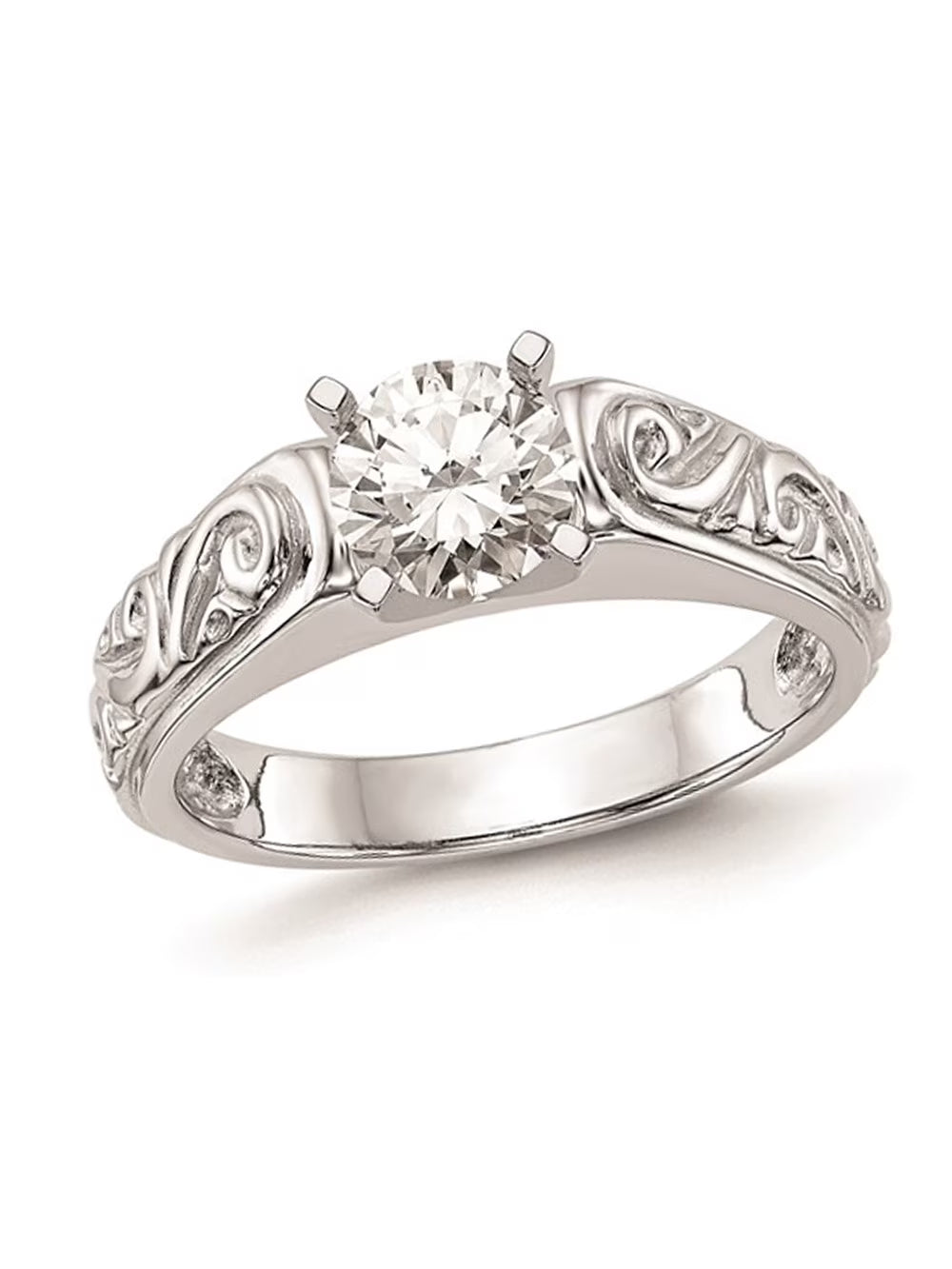 14K White Gold Lab-Grown Diamond Solitaire Engagement Ring X336