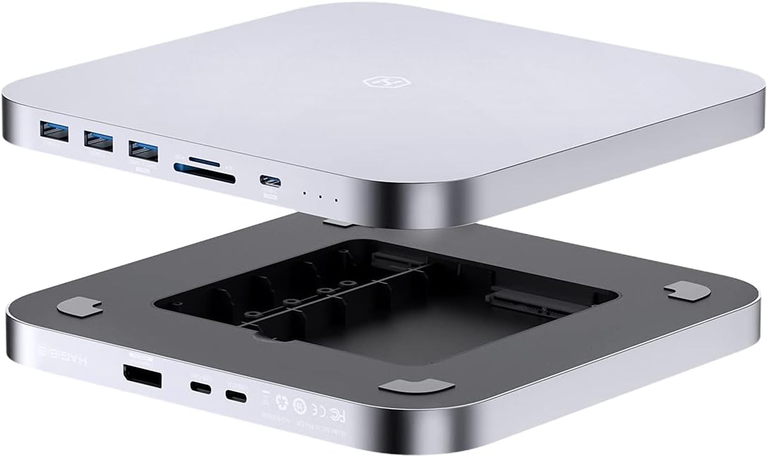 USB-C Hub with Hard Drive Enclosure, SATA, USB 3.0, SD/TF Card Reader, USB 2.0 Ports for Mac Mini M21600