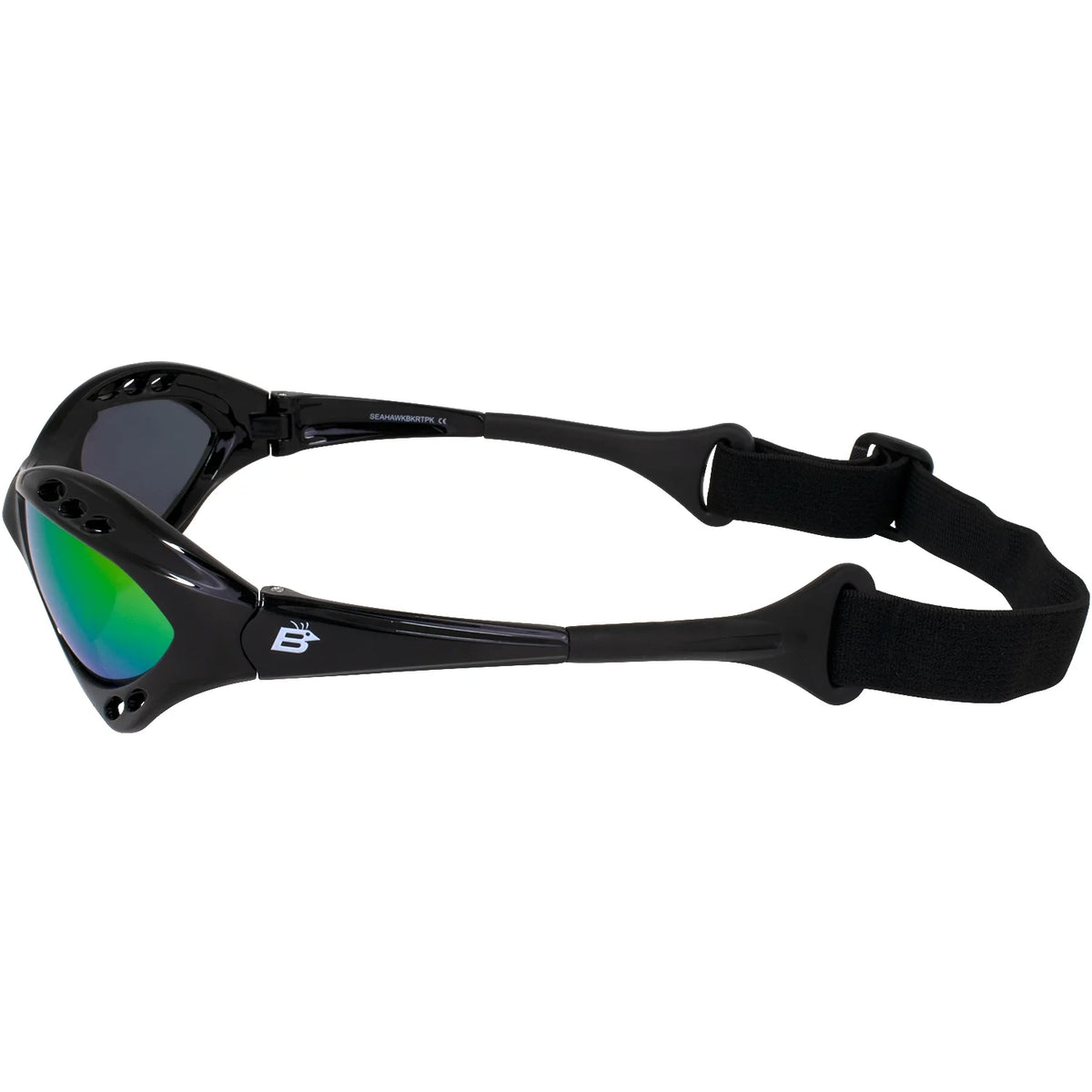 3 Pairs Padded Polarized Sunglasses with Strap Black Frame Blue Pink Green Mirror Lenses M247