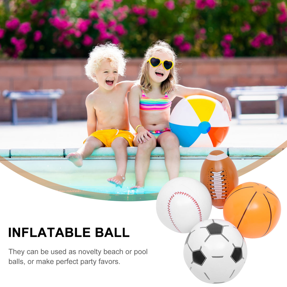 4 Pcs Inflatable Beach Ball Pool Toys T226