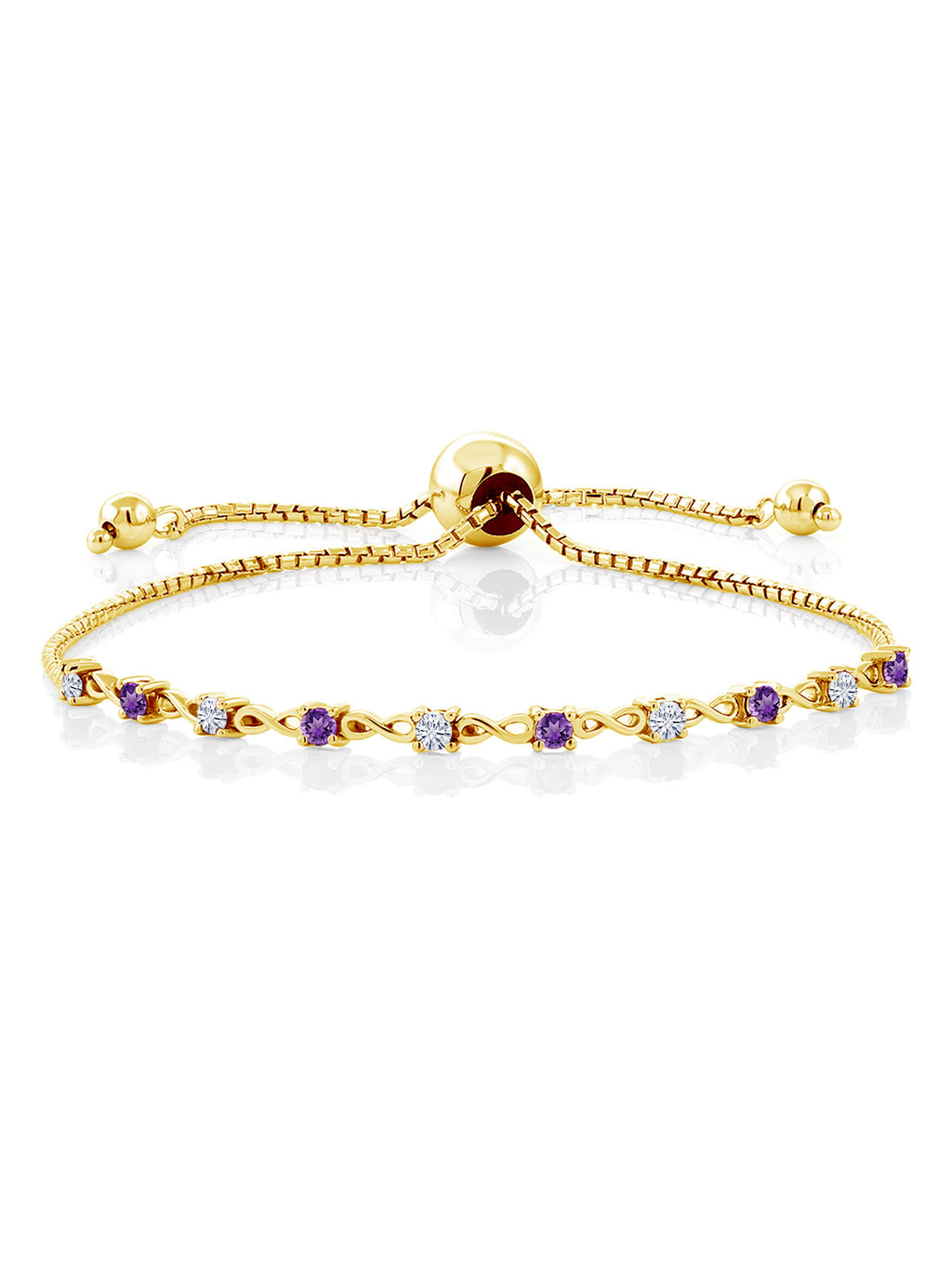 Purple Amethyst Bracelet with Moissanite (0.63 Cttw) J457682