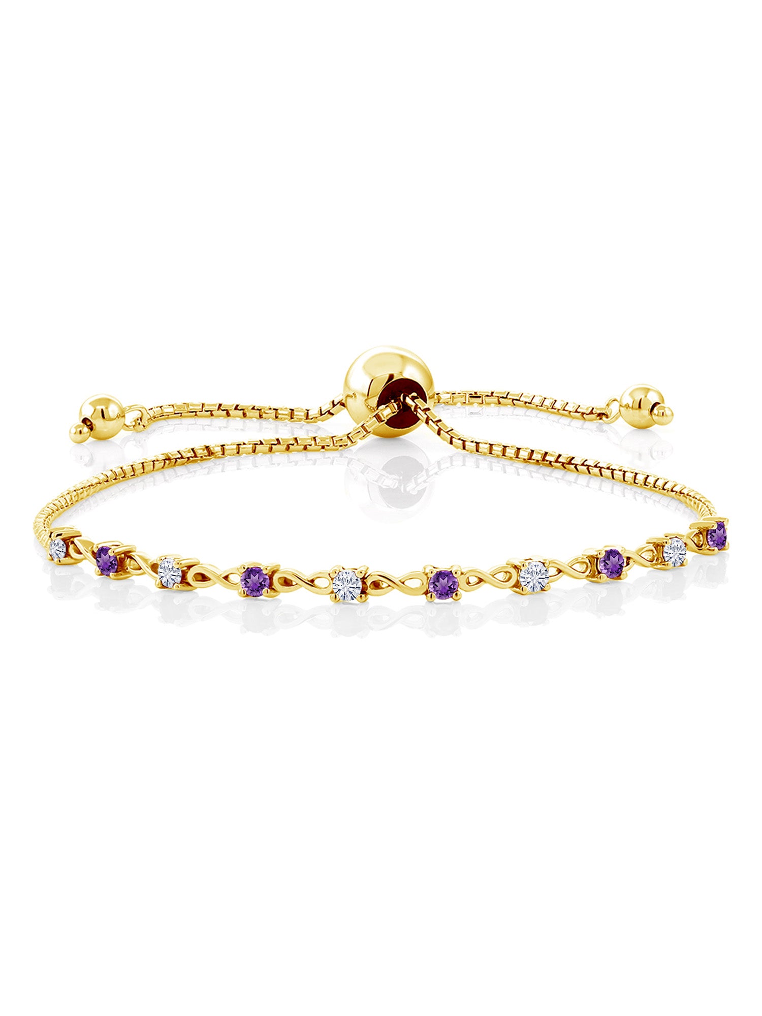 Purple Amethyst Bracelet with Moissanite (0.63 Cttw) J457682