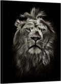 Black and White Lion Portrait Canvas Prints Stretched Wood Frame 24x32inch Z88714