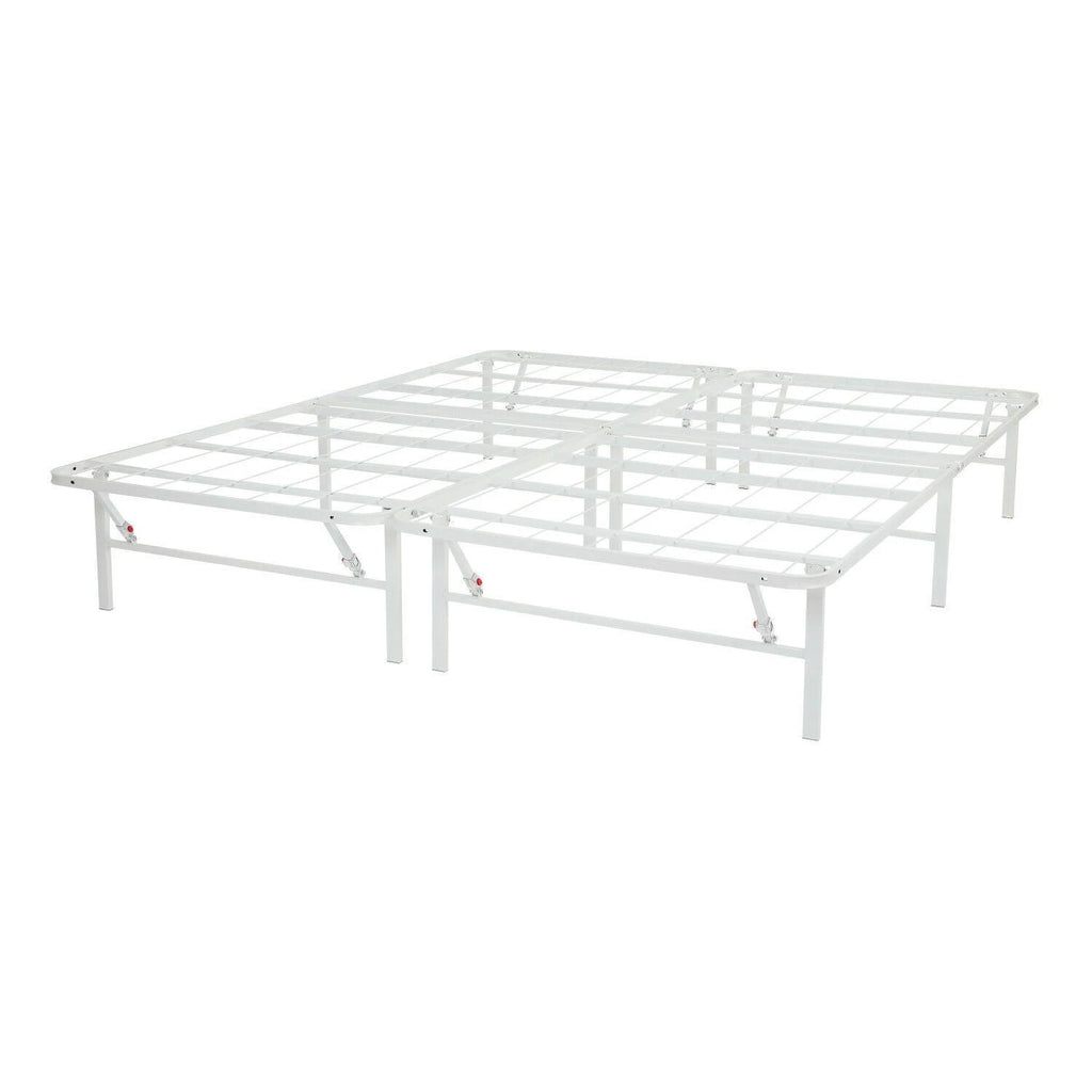 White Steel Bed Frame, King, 14 inch Height V238