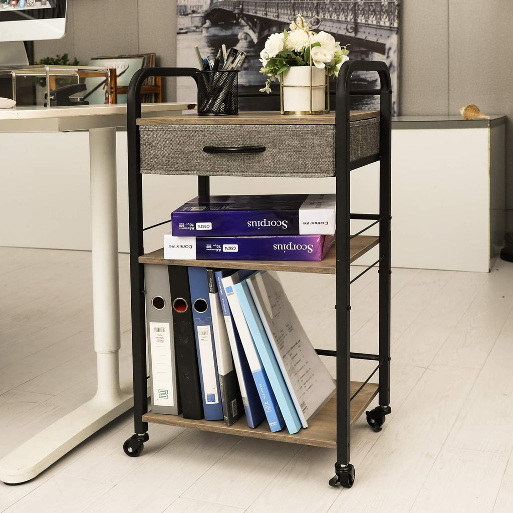 3 Tier Rolling Utility Cart with Drawer K35135