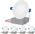 4 Packs Smart Slim Recessed Pot Light, RGB + 2700K-6000K, White F791049