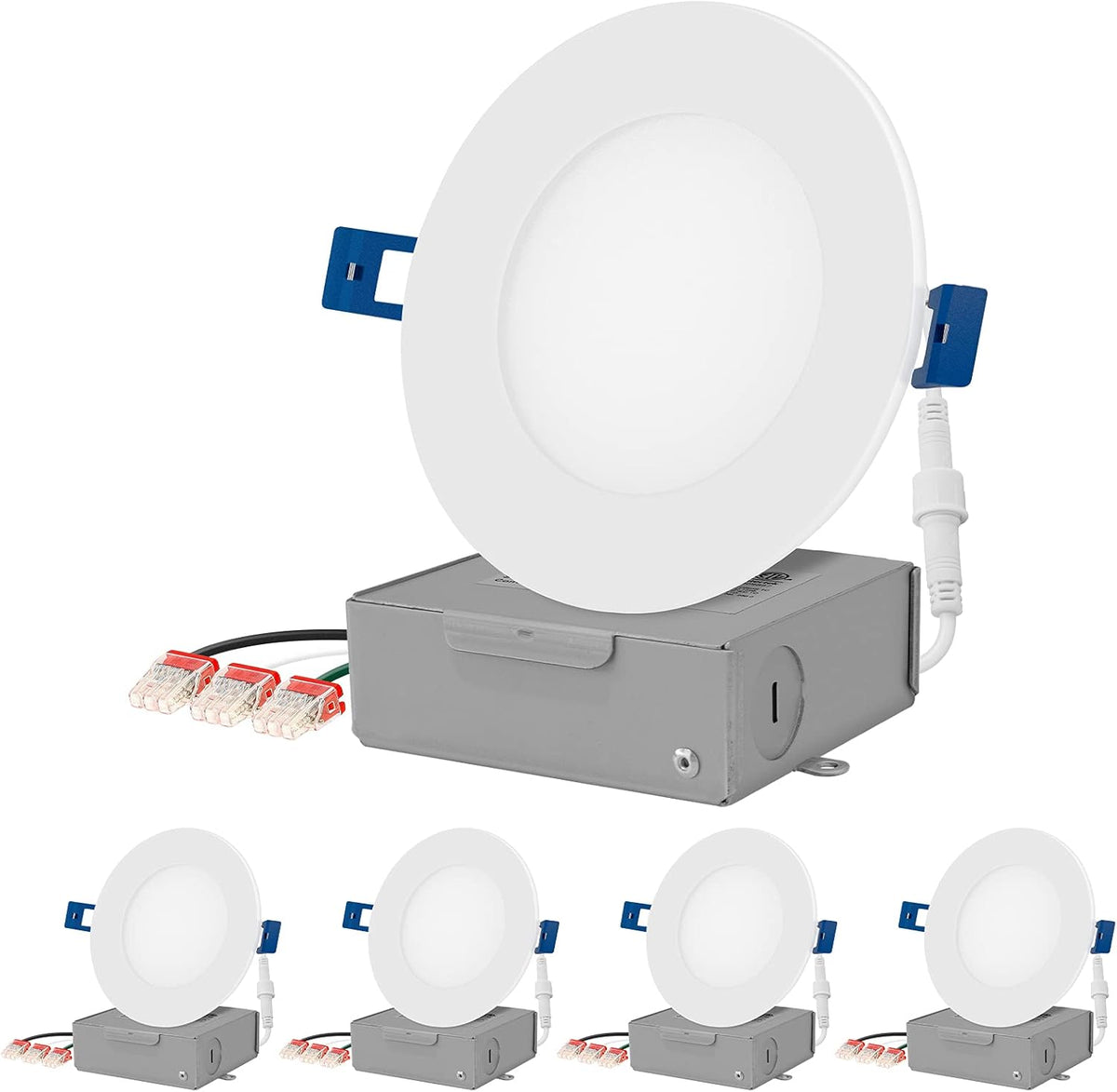 4 Packs Smart Slim Recessed Pot Light, RGB + 2700K-6000K, White F791049