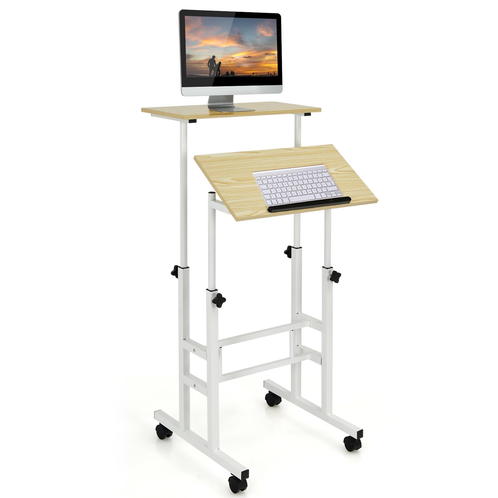 Mobile Standing Desk Rolling Adjustable Laptop Cart D92663