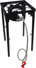Propane Single Burner Camp Stove with Steel Braided Regulator Q1666