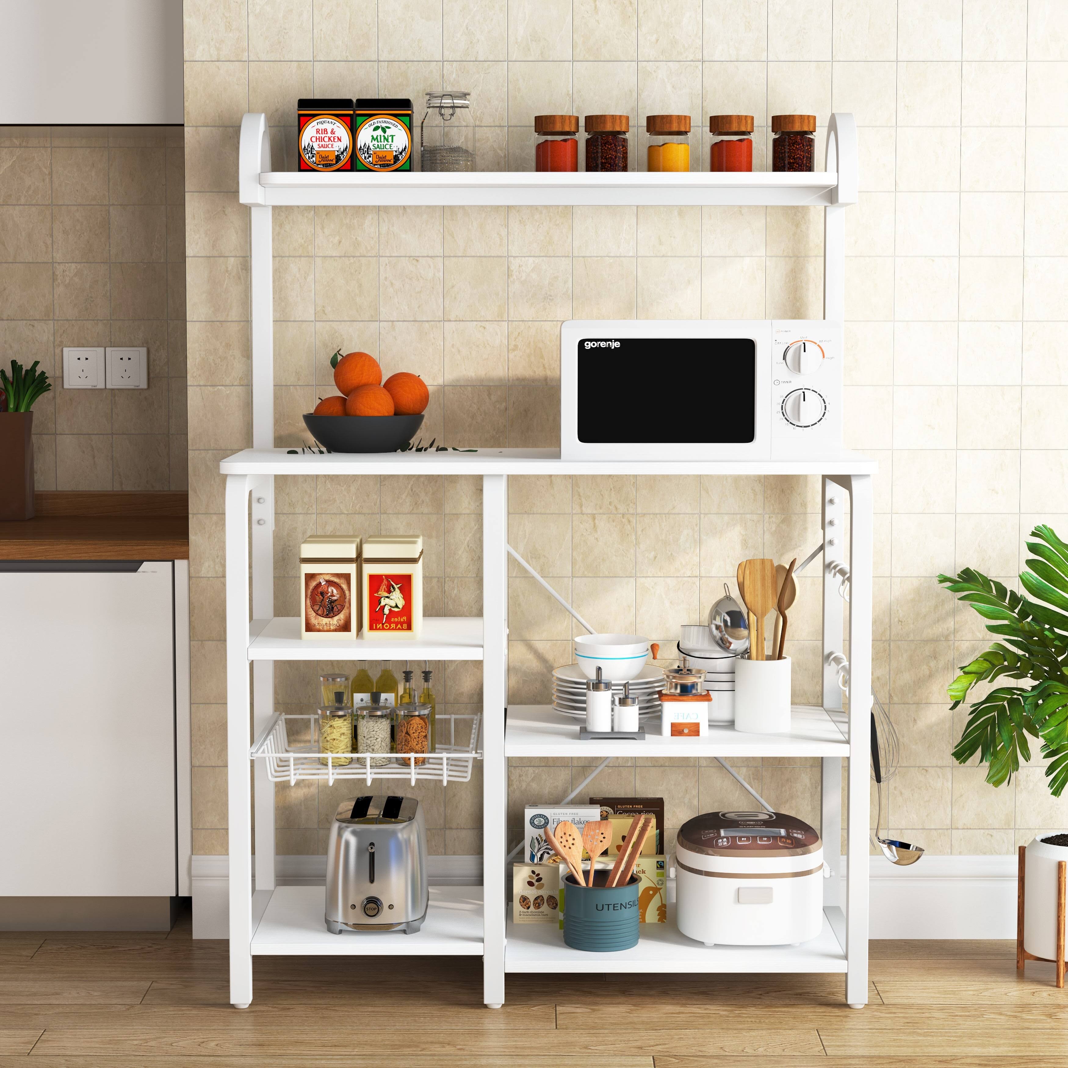 Rustic Brown Kitchen Baker's Rack Microwave Oven Stand D5760