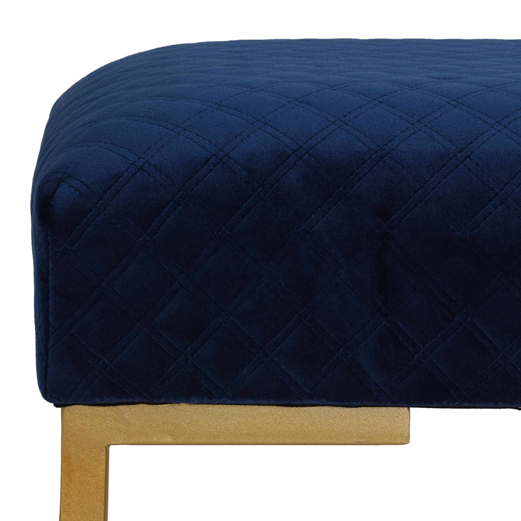 Blue Ottoman with Painted Gold Legs C9487