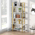 Gold Industrial 5 Shelf Bookcase with Metal Frame K9812